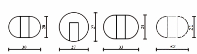 Model 2, Model 3, Model 4 and Absolute 2 heads, drawings with their sizes
