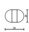 Model 2 head, drawing with its size