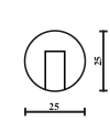 Model 5 head, drawing with its size