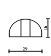 Model 6 head, drawing with its size