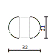 Absolute 2 head, drawing with its size
